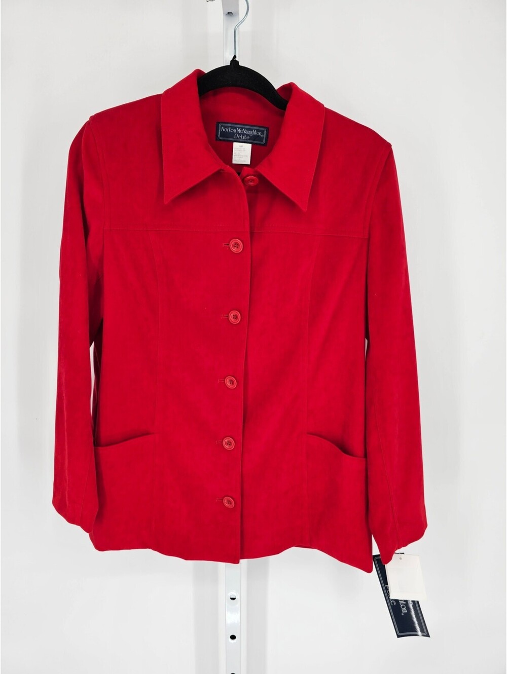 Norton McNaughton Red Polyester Blend Long Sleeve Button-Up Jacket Size 10P